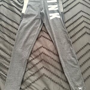 PINK Victoria's Secret Gray Leggings with White Logo